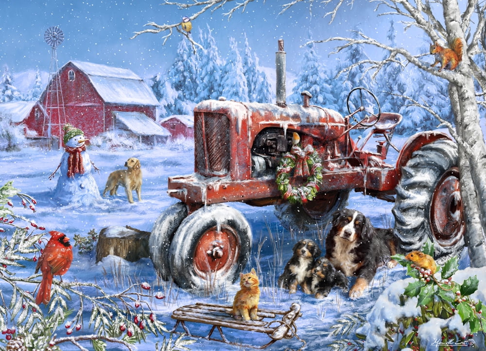 Christmas on the Farm Jigsaw Puzzle 1000 Piece - Walmart ...
