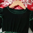 thumbnail image 5 of NAISIBABY Girls Velour Dresses, Ruffles Long Sleeve Sequin Tulle Crewneck Party Princess Christmas Dresses Green 6T, 5 of 9