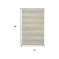thumbnail image 4 of HomeRoots 511455 4 x 6 ft. Tan Gray & Silver Striped Hand Woven Rectangle Area Rug, 4 of 4