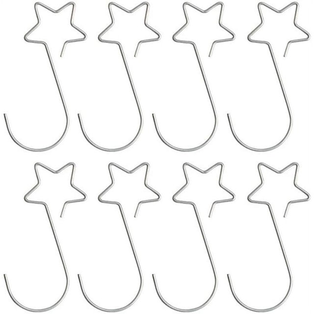 100 Piezas Clips para Adornos Navideños, Ganchos para Colgar Árboles de Navidad, Ganchos para Adornos Navideños en Forma de S, Ganchos para Adornos Navideños (Estrella Plateada)
