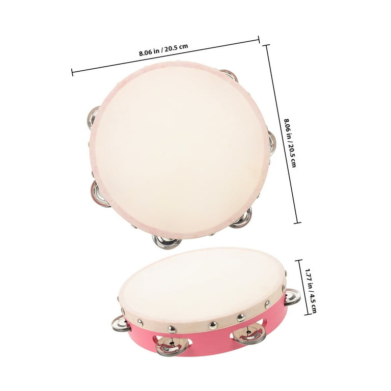 Clispeed Pink Handheld Tambourine for Kids Designed for