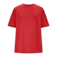 thumbnail image 4 of CEHVOM Nouvelles Manches Courtes en Coton Col Rond Ample pour Femmes Liquidation, 4 of 6