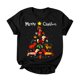 thumbnail image 2 of Pntutb Mujeres Carta de Navidad Impreso Cuello Redondo Manga Corta Camisetas tops Blusa Pntutb Pntutb-8032, 2 of 7