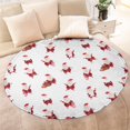 thumbnail image 4 of White Christmas Santa Pattern Round Blanket,Comfortable Soft Flannel Throw Blanket,All Season,Warm Lightweight Blankets for Sofa Bed Couch Living Room Chair 47"x47", 4 of 5
