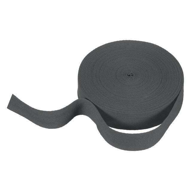 Cinta de cinta de algodón de 1-1/5 pulgadas y 23 yardas, cinta de tejido en espiga, cinta de sesgo para manualidades, costura y envoltura de regalos, gris oscuro