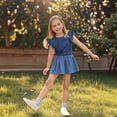 thumbnail image 6 of Girl Tops Boat Neck Spandex Blouses for Girl Ruffle Short Sleeve Lounge Thin Kawaii Basic Summer Fall Shirts 2026 Clothes Fashion Country Concert Y2K 14 Years, 6 of 8