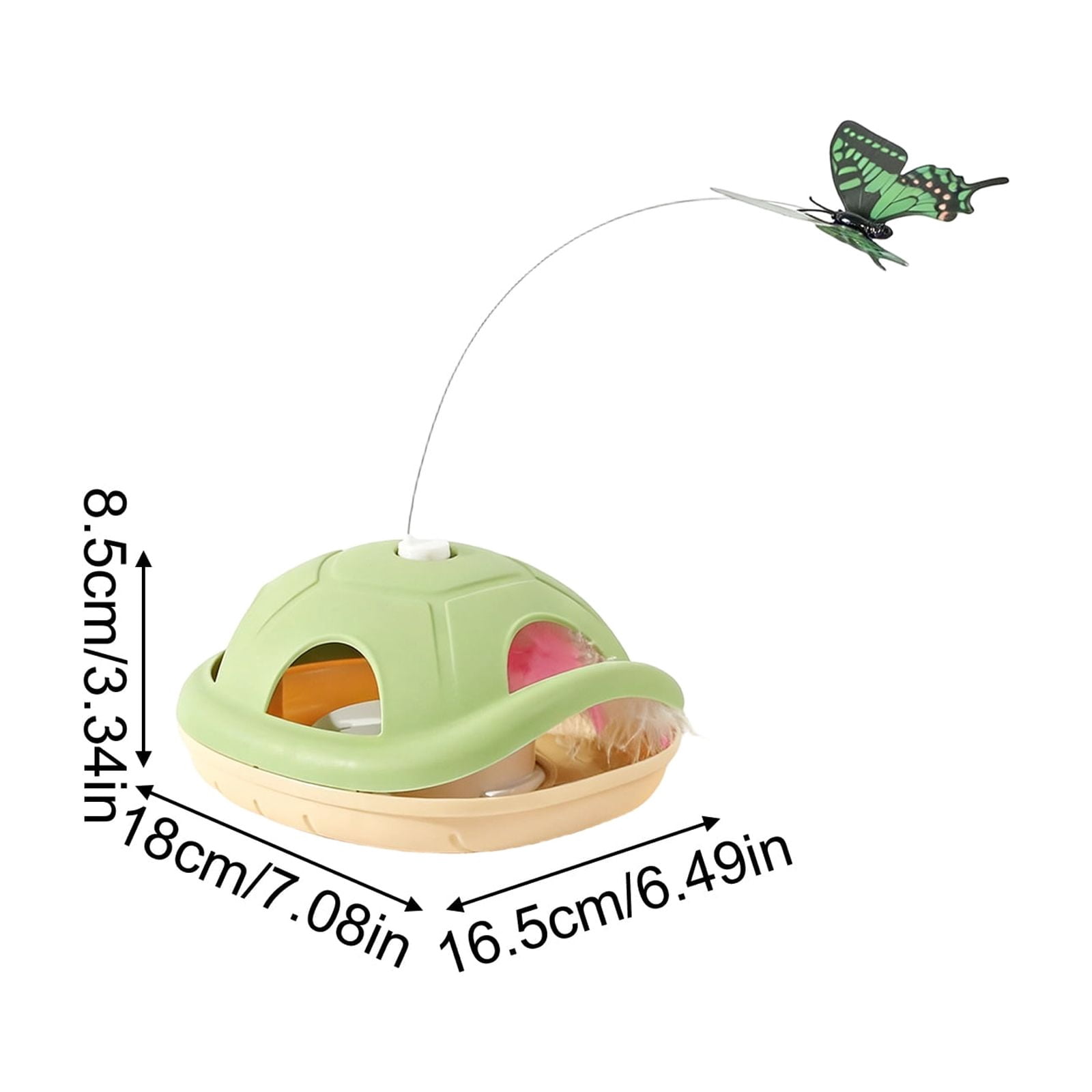 Cat Toy, Electric Automatic Rotating Butterfly Teaser with Tortoise Shell Design, Interactive Toy for Cats to Relieve Boredom - Yellow