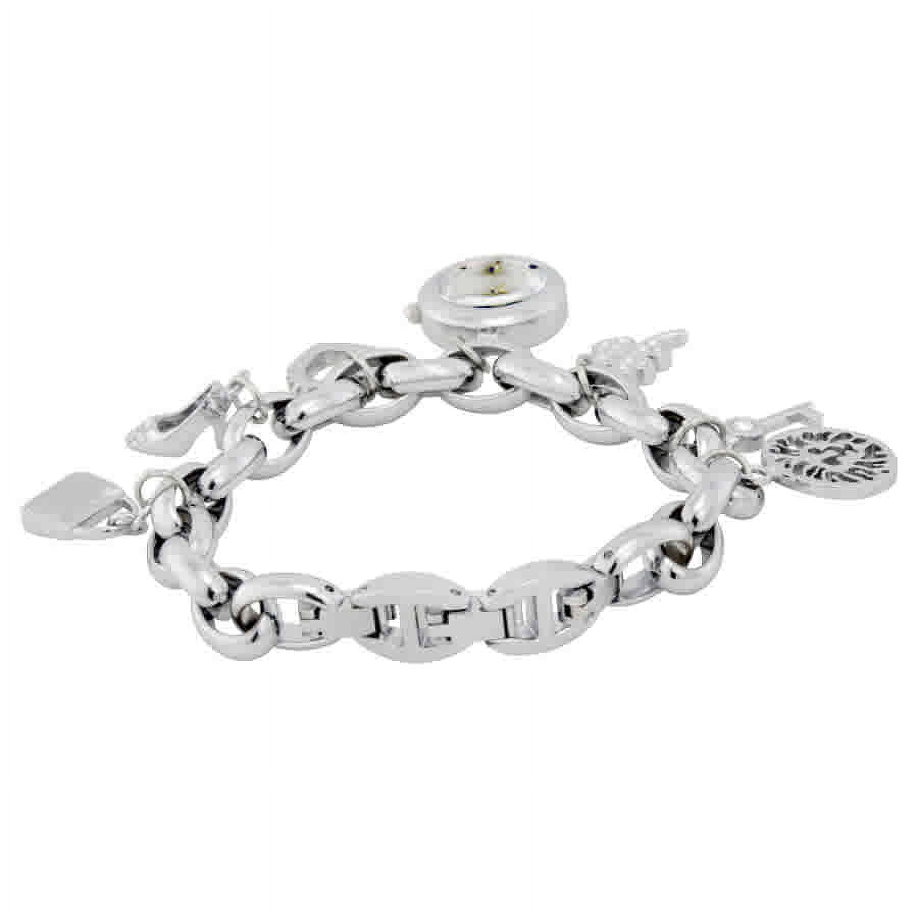 Buy Anne Klein Women's Premium Crystal Accented Rose Gold-Tone Charm  Bracelet Watch Online at desertcartINDIA