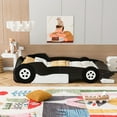 thumbnail image 2 of DeeHome Full Size Race Car-Shaped Platform Bed with Wheels,Black, 2 of 9