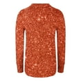 thumbnail image 3 of NTACZA Orange Womens Spring Tops Long Sleeve Oversized Sequin Pullover Crew Neck Blouses Womens Blouses Casual, 3 of 4
