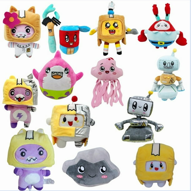 Cartón Hombrecito Zorro Piedra Nube Lankybox Peluche Juguete Cartón Hombre Muñeco Muñeco Almohada