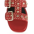 thumbnail image 4 of FSJ Women Platform Studded Mid Calf Gladiator Sandals Open Square Toe Buckle Block Heels Summer Dress Party Zipper Shoes Size 11 Red, 4 of 4
