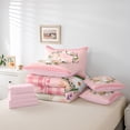 thumbnail image 5 of Homewish Cute Cartoon Bunnies Bedding Comforter Set 7pcs, Kawaii Rabbit Lover Queen Bedding Sets, Dreamy Princess Style Reversible Queen Sheet Sets, Breathable Home Decor, 5 of 7