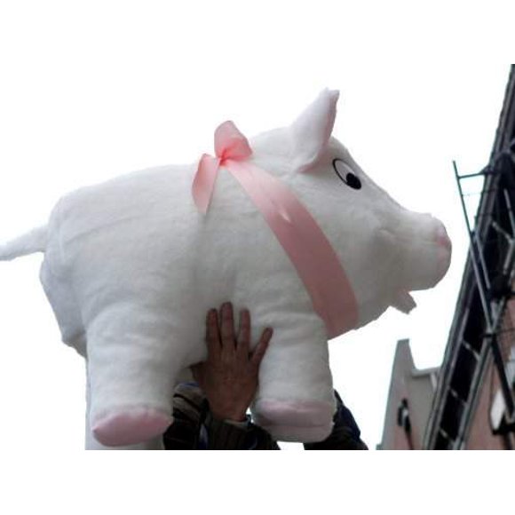 American Made Big Stuffed White Pig 27 inches Soft Stuffed Animal Made in USA