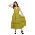 thumbnail image 2 of Moomaya Cotton V Neck Sleeveless Long maxi Dress Spaghetti Strap Casual Clothing, 2 of 6