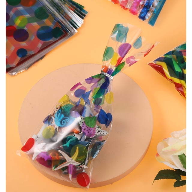 Maoww 100pack/lot Candy Bag With Unique Patterns Adding Sense Of Vibe To Party Plastic Party Supply Party Bag Gift Bag 1Set