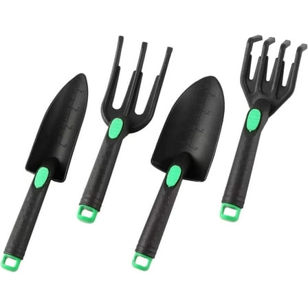 RKXQT Garden Tools Set, 4 Piece Heavy Duty Gardening Tools Kit, Ergonomic Garden Hand Tools, Multifunctional Portable Gardening Tool Set Gardening Gifts for Women Men