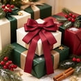 thumbnail image 5 of Lilixerw Woven Ribbon Christmas Bow, Red Multi Loop Bow With Dark Edge Trim, 5.11x7.08 Inch, for Tree Wreath Mantel Stair Garland Door Decoration, 5 of 6