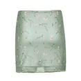 thumbnail image 5 of Women's Mesh Bodycon Mini Skirt, Vintage Floral Print High Waist Skirt, 5 of 10