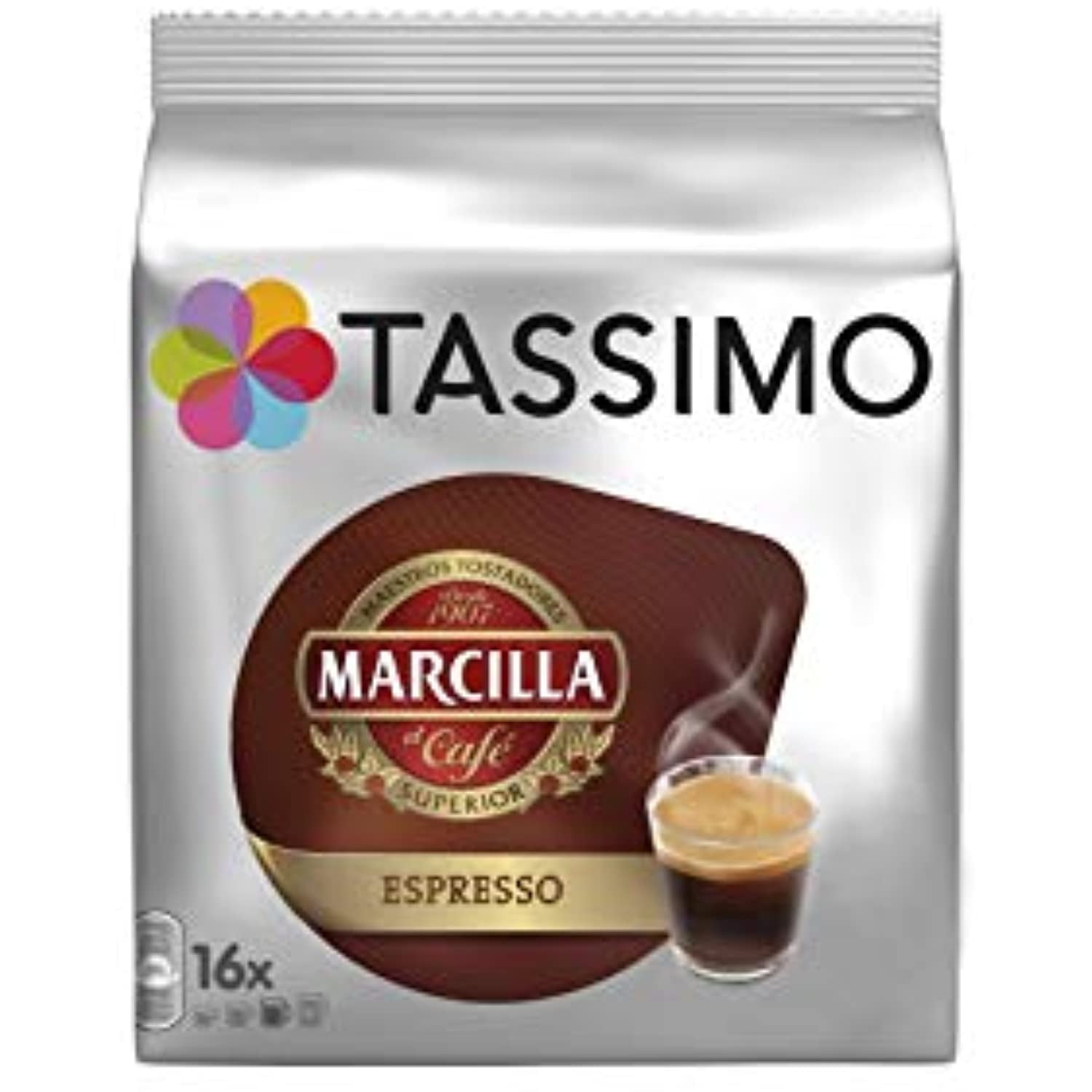 Cápsulas monodosis  Tassimo Marcilla Espresso, 16 cápsulas