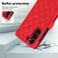 thumbnail image 3 of Compatible with Samsung Galaxy S23 Plus Litchi Texture PU Leather Case with Card Holder Wrist Strap, Wallet Flip Cover for Galaxy S23 Plus Men/Women Crossbody Strap RFID Blocking Kickstand, Red, 3 of 9