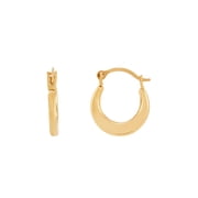Brilliance Fine Jewelry Girls' 10K Yellow Gold Round Hollow Plain Hoop Earrings