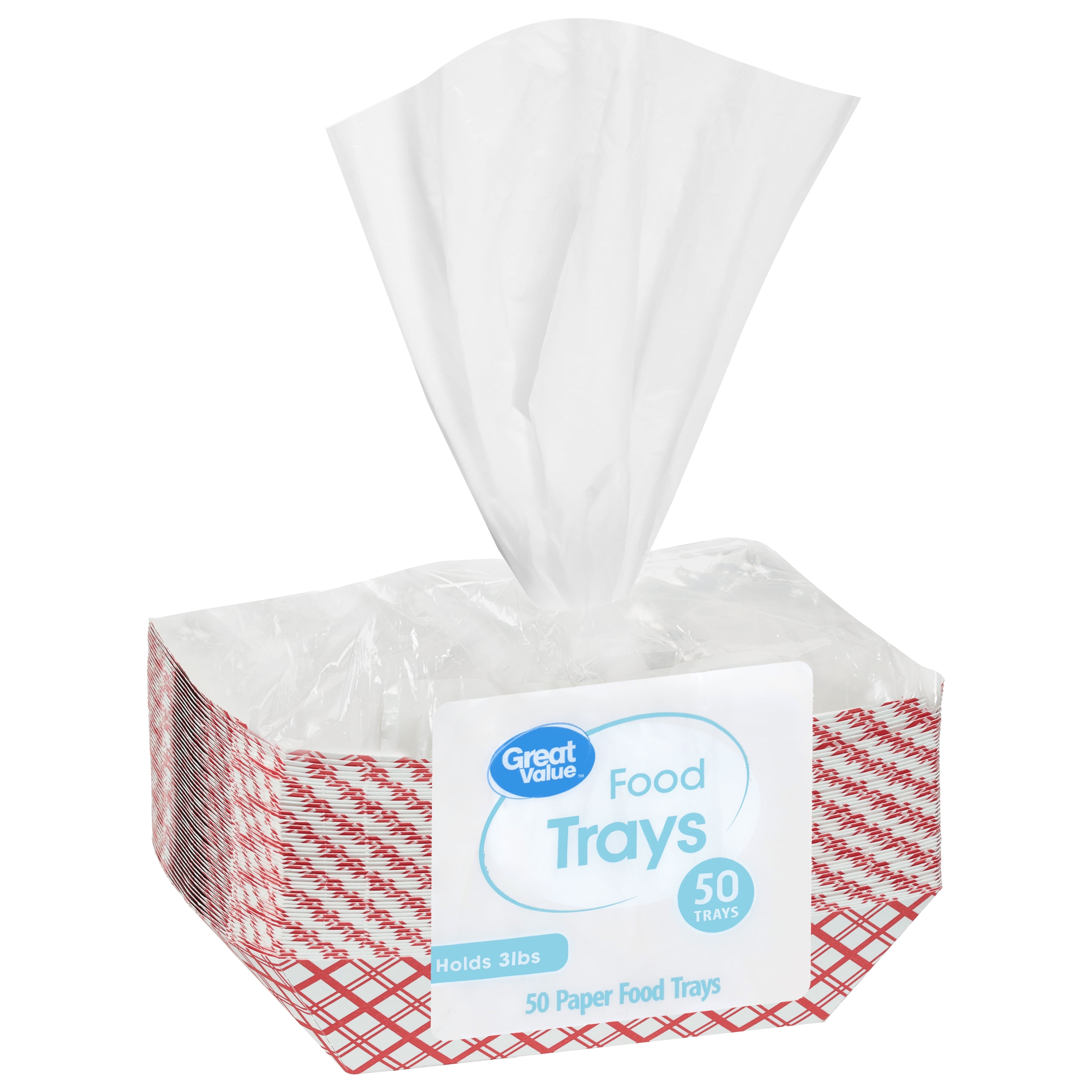 Great Value Disposable Food Tray, 3lbs, 50 Count