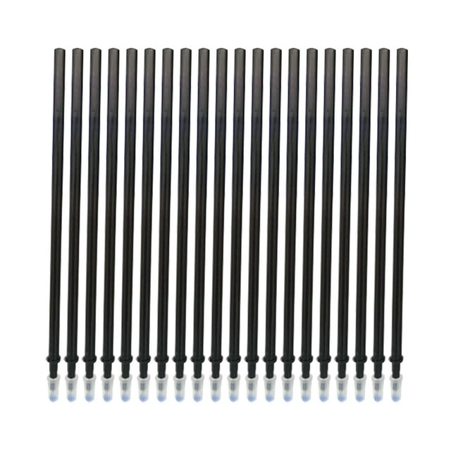 20 Pieces Black Ink Erasable Gel Ink Pen Refills Fine Point 0.5mm Replacement Gel Pen