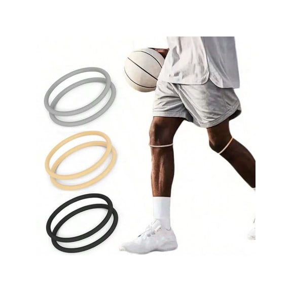 2pcs Sports Silicone Small Patella Strap Knee Support Band Basketball Football Joint Protection Equipment Circle Shock Absorbing Elastic Fixation