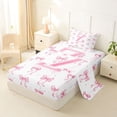 thumbnail image 2 of Manfei Pink Ribbon Bow Twin Sheet Sets For Girls,Cute Letter Z Initial Bedding For Kids,3pcs, 2 of 6