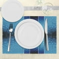 thumbnail image 3 of Ambesonne Digital Place Mats Set of 4, Mosaic Pattern Squares, Standard Size, Indigo Sky Blue, 3 of 6