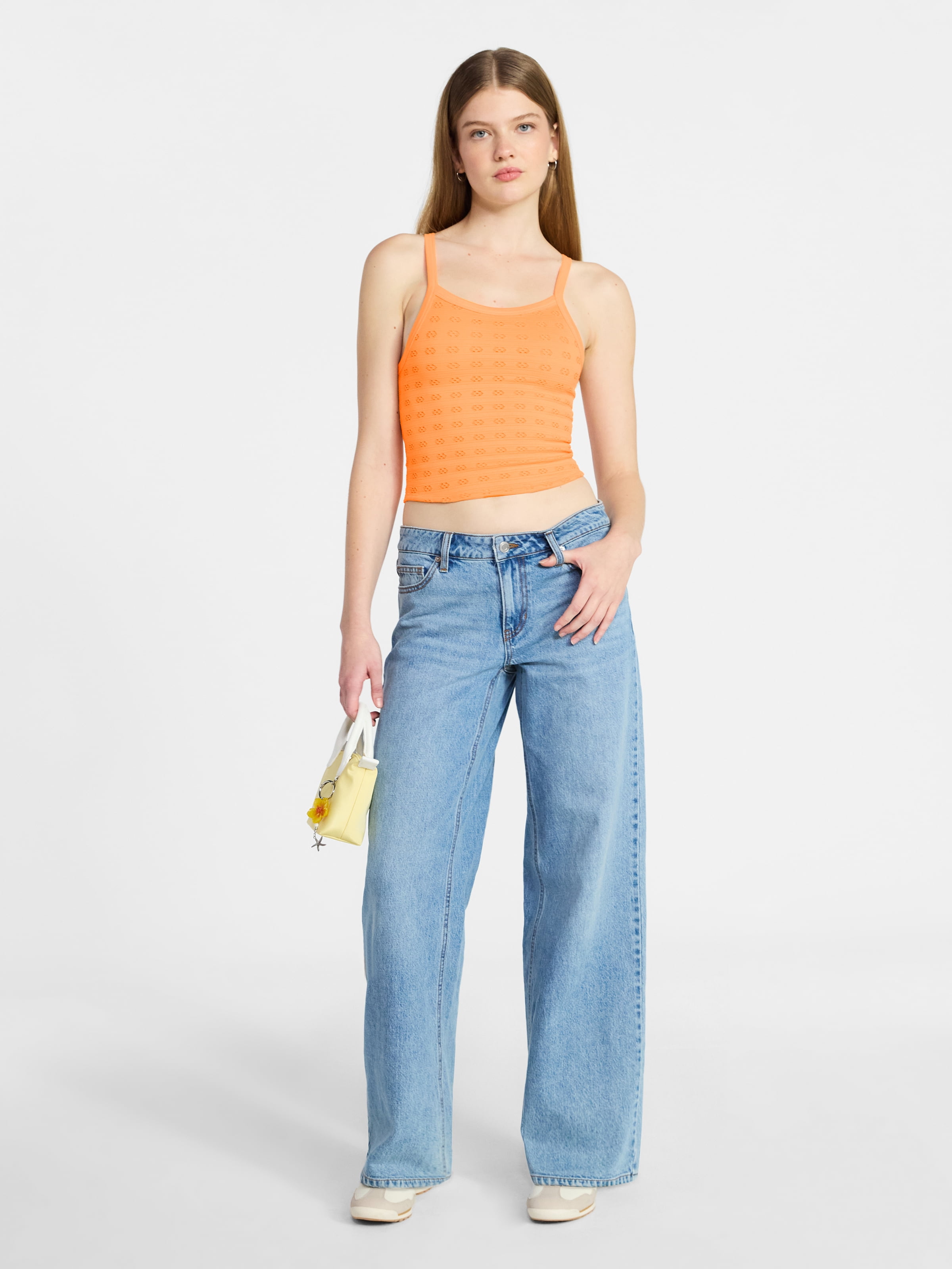 No Boundaries Cropped Textured Stitch Tank Top, Women's XXS-XXL