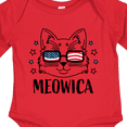 thumbnail image 4 of Inktastic 4th of July Meowica Cat in Flag Sunglasses Boys or Girls Long Sleeve Baby Bodysuit, 4 of 5