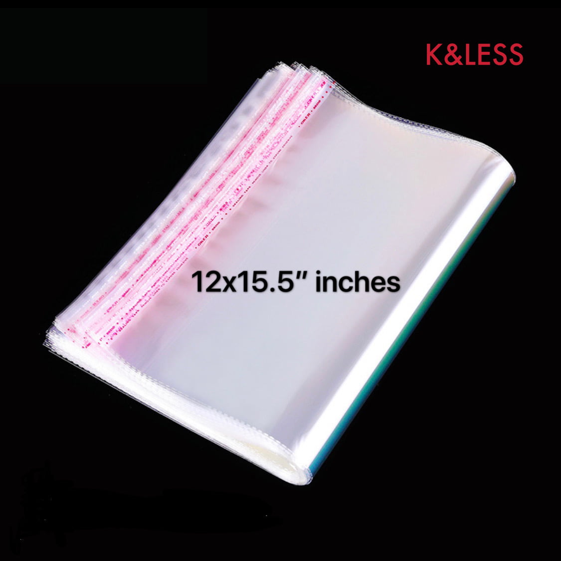 12x15 Clear Resealable T-Shirt/Apparel Self Seal Lip Tape Poly Plastic bags