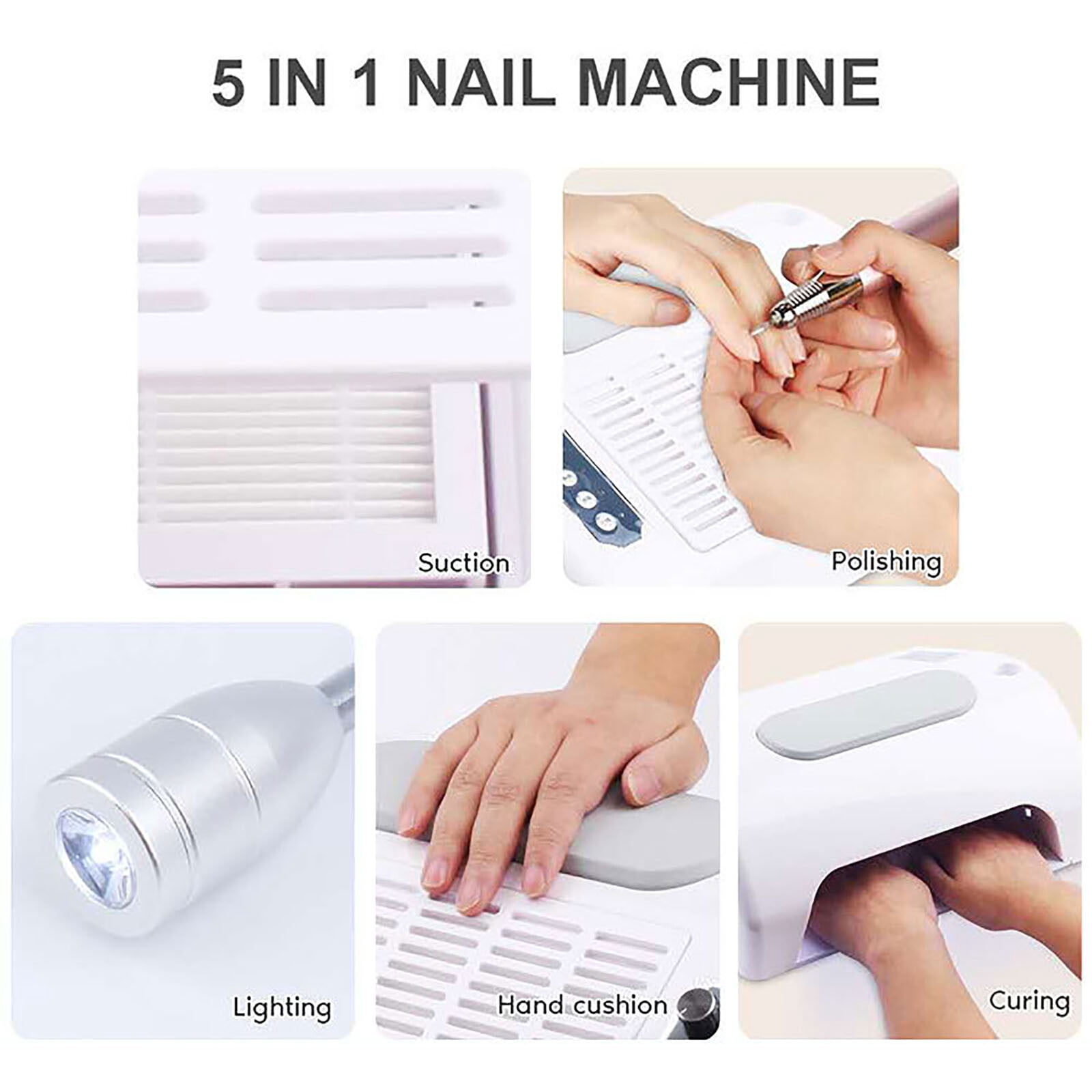 5-in-1 Nail Drill Machine with Nail Drills, Electric Manicure Pedicure Machine Set for Beauty Salon AC 100-240V