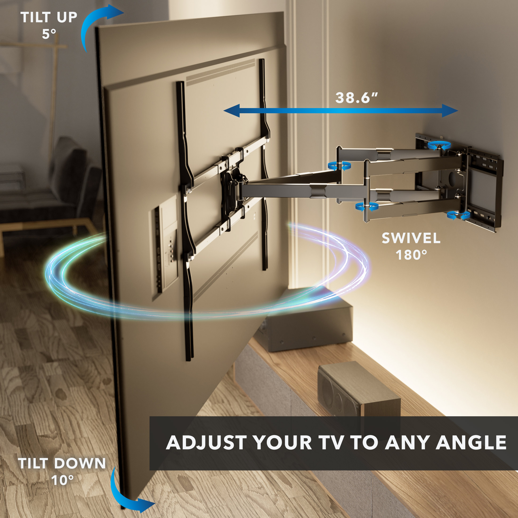 The Beast XXL Heavy Duty TV Full Motion Wall Mount for TVs Up To 140"