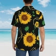 thumbnail image 4 of Kll Men'S Hawaiian Shirt Short Sleeve Button Down Beach Shirts-Sunflowers, 4 of 7