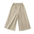 thumbnail image 2 of Jalioing Girls Summer Wide Leg Pants Quick Dry Elastic Waist Ankle Length Palazzo Pants Baggy Casual Trousers, 2 of 4