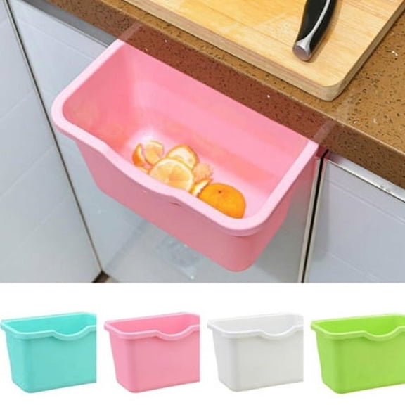 Sunjoy Tech Small Hanging Kitchen Trash Can, Mini Garbage Bin Waste Can for Cabinet/Car/Bedroom/Bathroom/Door, Plastic