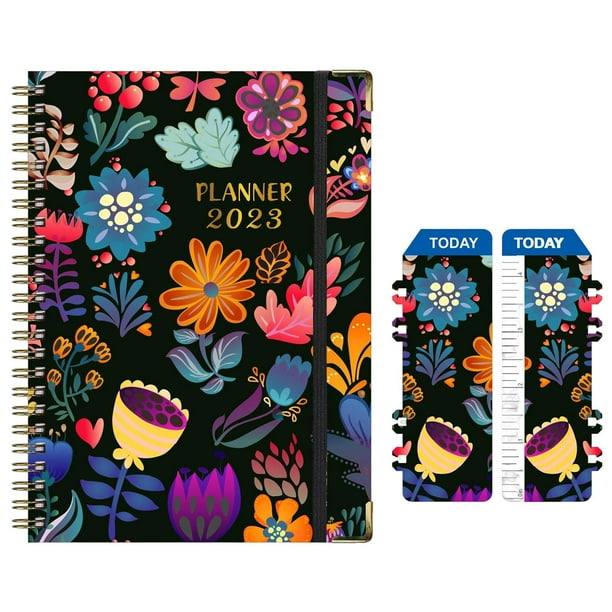 Agenda de cuaderno, agenda, organizador diario de tapa dura con 2 marcadores. estilo A