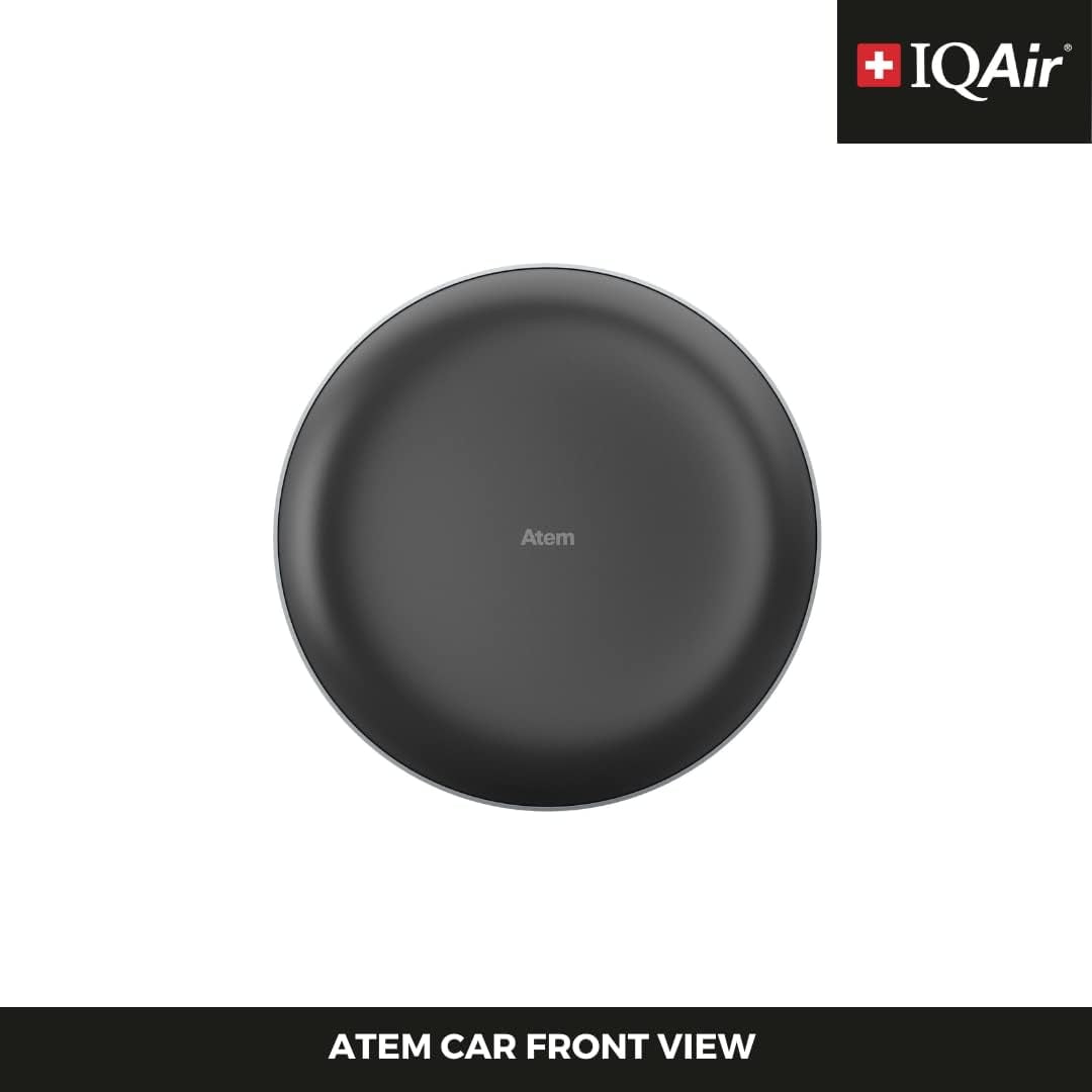 IQAir Atem Car Portable HEPA Air Purifier, Filters for Pollution, Odors, Gases, Car Fumes, and Asthma, Great for Travel or Daily Commute