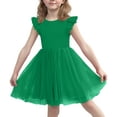 thumbnail image 4 of Vestido de Verano de Manga Corta Moda Primavera Y Verano Manga Corta Cuello Redondo Falda de la Princesa Ruffle para Diario, Viajes, Hogar, Vacaciones, Fiesta de Cumpleaños, 4 of 7