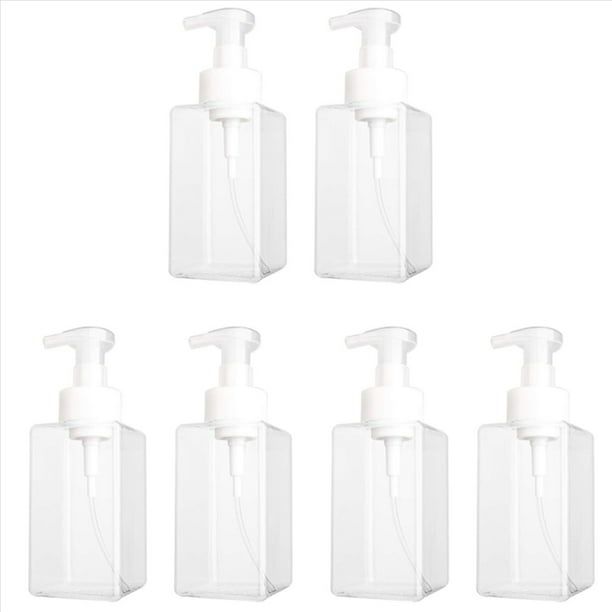 Paquete de 6 Dispensadores de Jabón en Espuma de 15 Onzas,Jabón Líquido Recargable Recargable,Contenedor de Botella de Bomba de Plástico Vacío de Jabón de Manos,Transparente 450 Ml