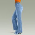 thumbnail image 3 of Straight Leg Jeans for Women,High Waisted Wide Leg Loose Stretchy Boyfriend Denim Pants Baggy Jeans for Women, 3 of 4
