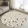 thumbnail image 2 of Round Rugs 3 Ft, Japanese White Crane Non Slip Area Rugs for Kitchen Bedroom Entryway, Pink Cherry Blossoms Vintage Beige Washable Carpet Runner Rug Floor Mats for Bedroom Home Decor, 2 of 9