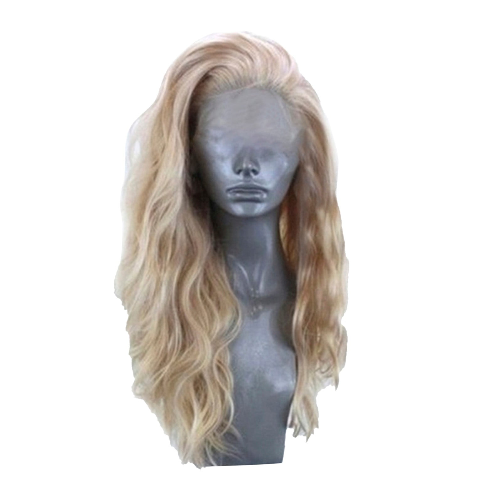 Long Red Lace Front Wig for Women, Middle Part Wavy Colored Wig with Highlight Cap, Heat Resistant Synthetic Wig(Gold,One Size)