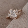 thumbnail image 4 of Cora Jewellery 1CT Art Deco Marquise Moissanite Engagement Ring For Women, 10K Rose Gold, 4 of 5