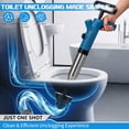 thumbnail image 4 of FEELSO Heavy Duty Toilet Plunger, High Pressure Air Drain Blaster with Barometer, Sink Plunger & Toilet Auger Multi-Drain Unclogger, Blue, 4 of 11