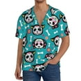thumbnail image 3 of Wukai Skull Cat Men's Casual Short-Sleeve Button Down Shirt - Lightweight Summer Dress Shirt for Daily Wear-4X-Large, 3 of 7
