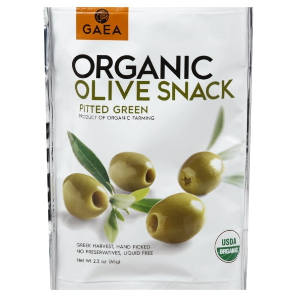 Gaea Organic Pitted Green Olives, 2.3 oz